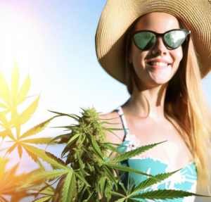 summer smoking weed and cannabis girl bud
